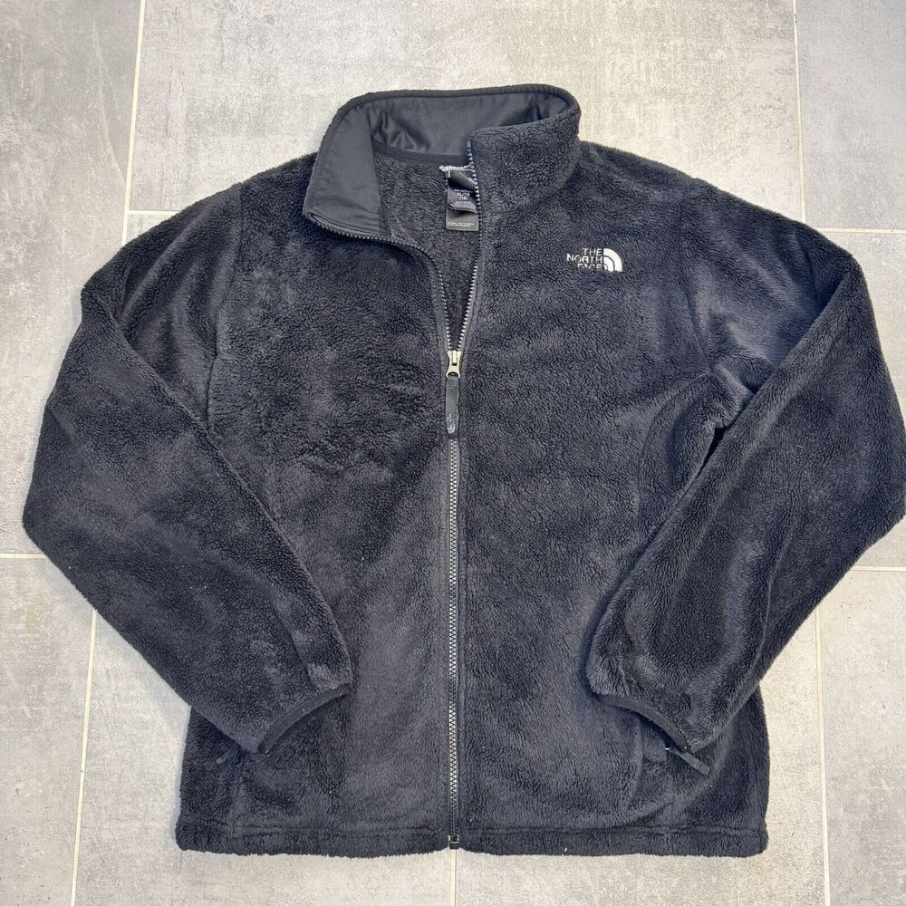The North Face black soft fleece, zip jacket Girls Size 18 XL